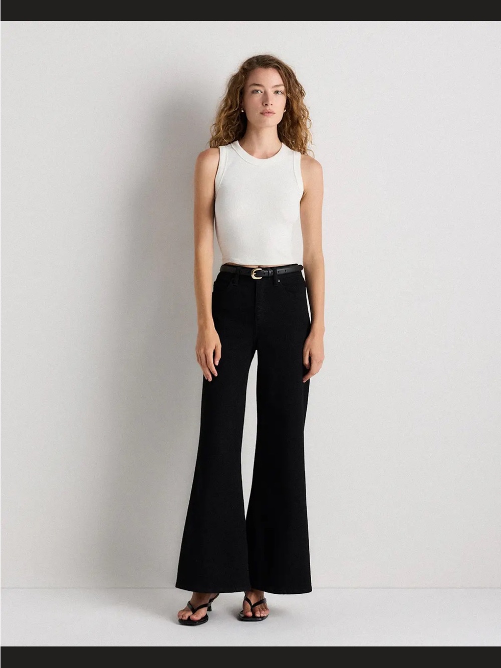 *Never worn/washed once* Quince Black Bella Stretch Palazzo Jeans